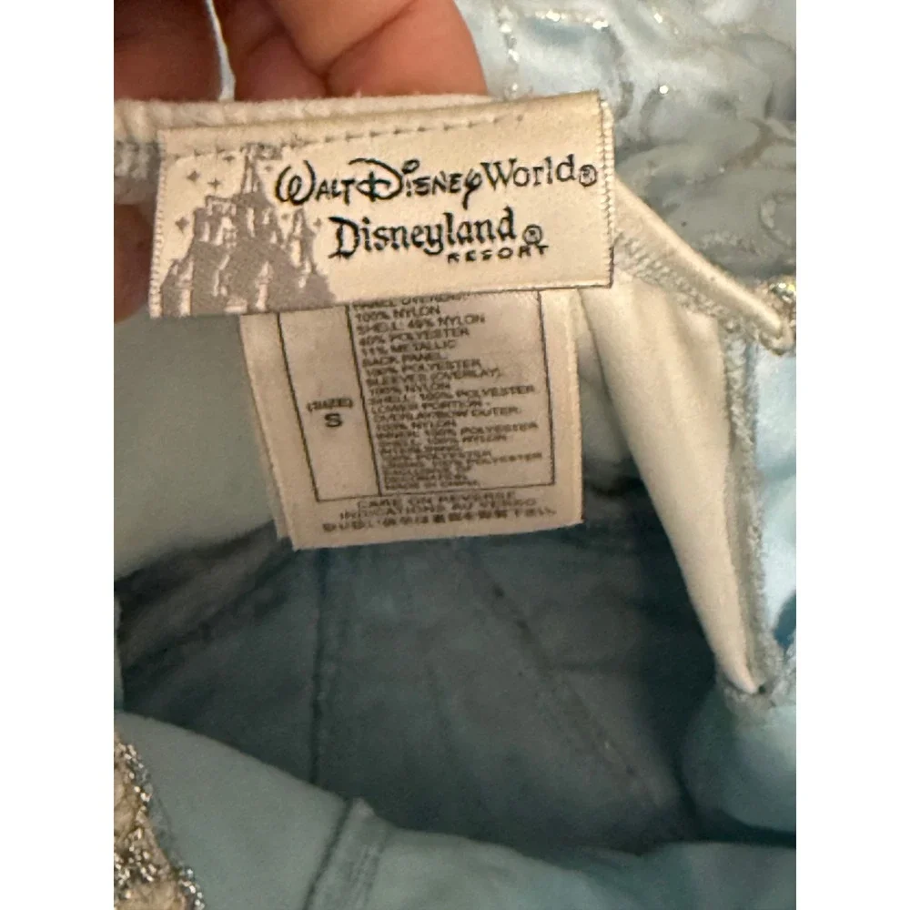 Disney Parks Cinderella Costume Dress Blue Silver Glitter Lace Girls Small S